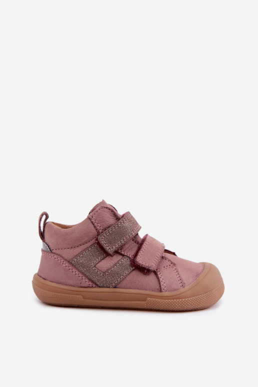 Skórzane buty dla dzieci Barefoot FRODDO G2130380-3 w różowym