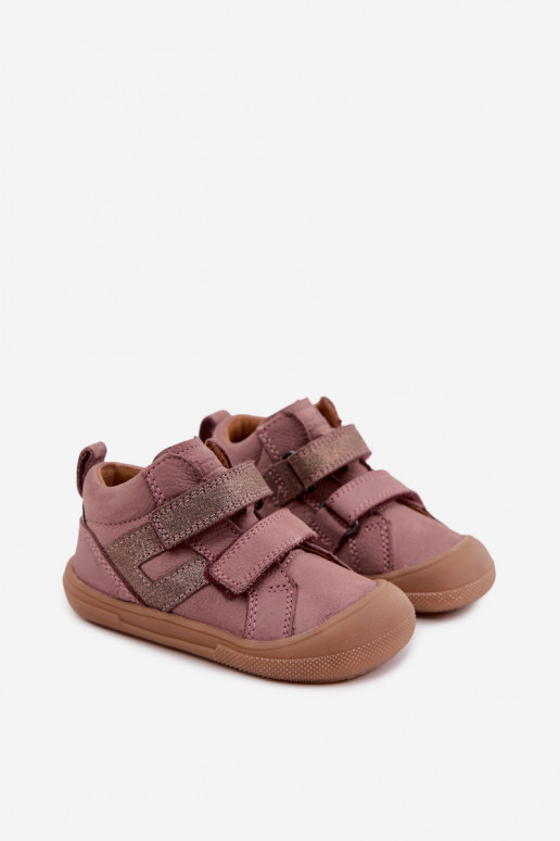 Skórzane buty dla dzieci Barefoot FRODDO G2130380-3 w różowym