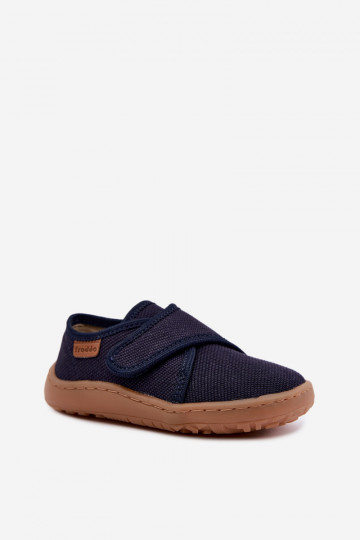 Kids' slippers for boys with sticky fasteners Barefoot Froddo G1700438 in dark blue
