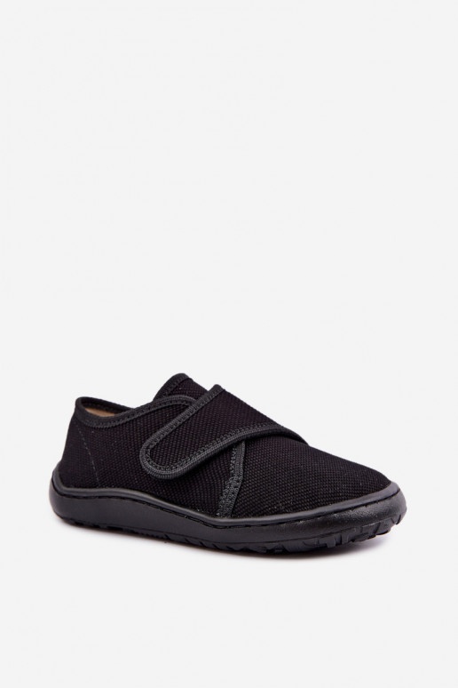 Kids' slippers for boys with sticky fasteners Barefoot Froddo G1700438-15 in black