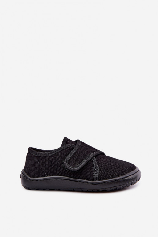 Dziecięce klapki dla chłopców z rzepami Barefoot Froddo G1700438-15 w czarnym