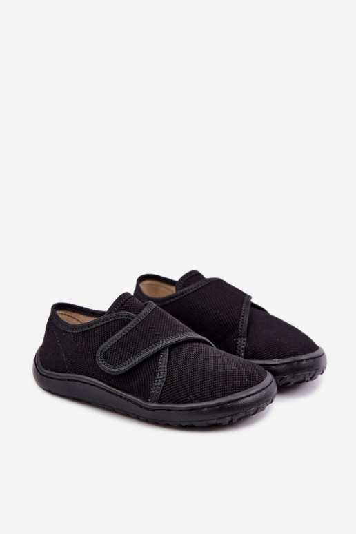Dziecięce klapki dla chłopców z rzepami Barefoot Froddo G1700438-15 w czarnym