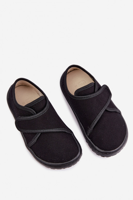 Kids' slippers for boys with sticky fasteners Barefoot Froddo G1700438-15 in black