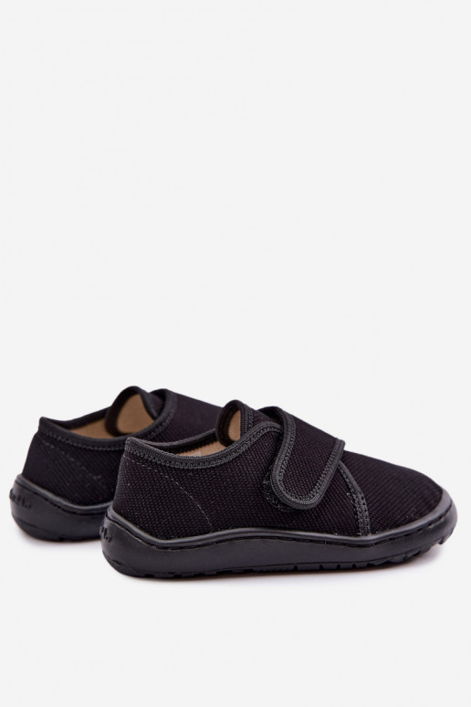Kids' slippers for boys with sticky fasteners Barefoot Froddo G1700438-15 in black
