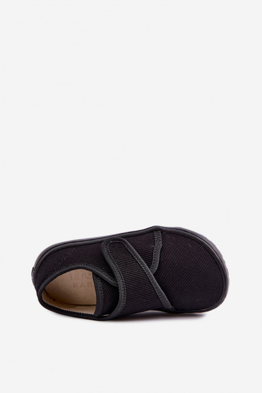 Dziecięce klapki dla chłopców z rzepami Barefoot Froddo G1700438-15 w czarnym