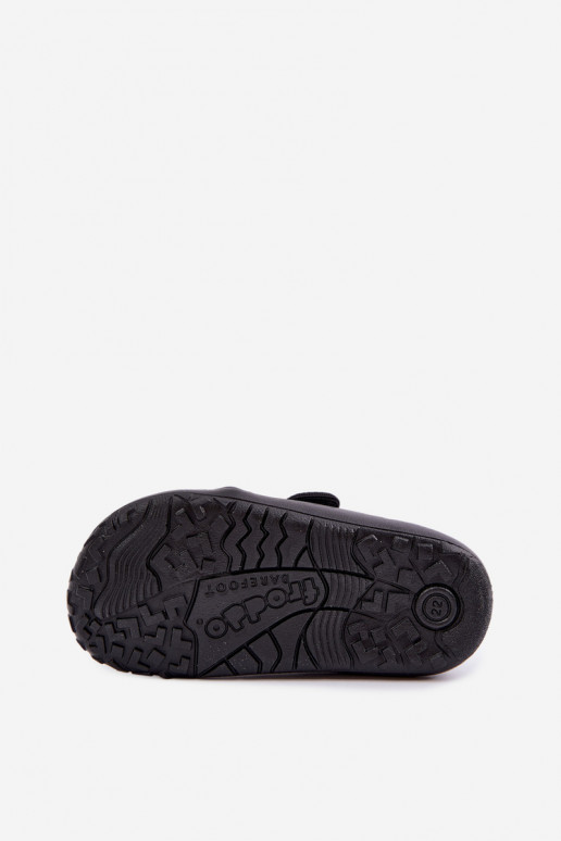 Kids' slippers for boys with sticky fasteners Barefoot Froddo G1700438-15 in black
