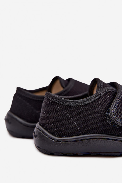 Kids' slippers for boys with sticky fasteners Barefoot Froddo G1700438-15 in black