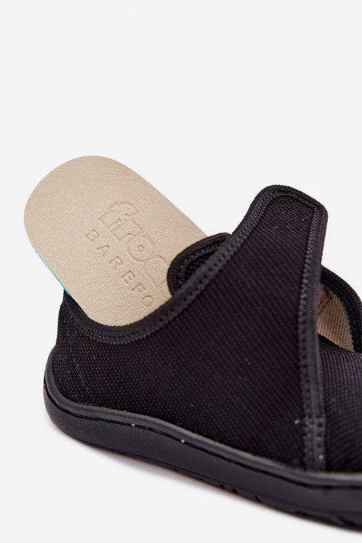 Kids' slippers for boys with sticky fasteners Barefoot Froddo G1700438-15 in black