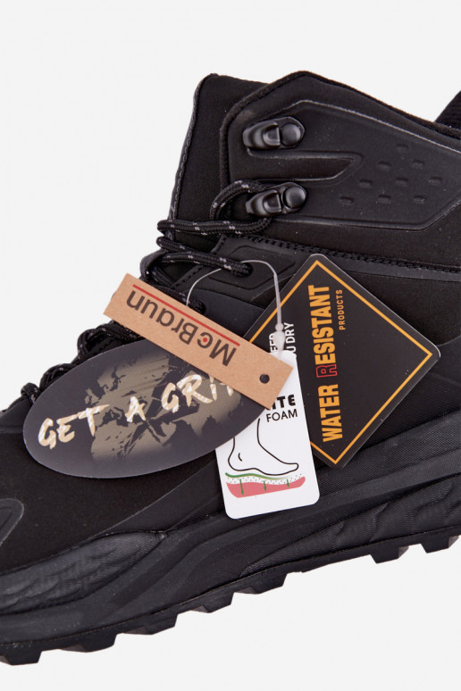 Ocieplane buty trekkingowe dla mężczyzn wodoodporne w czarnym