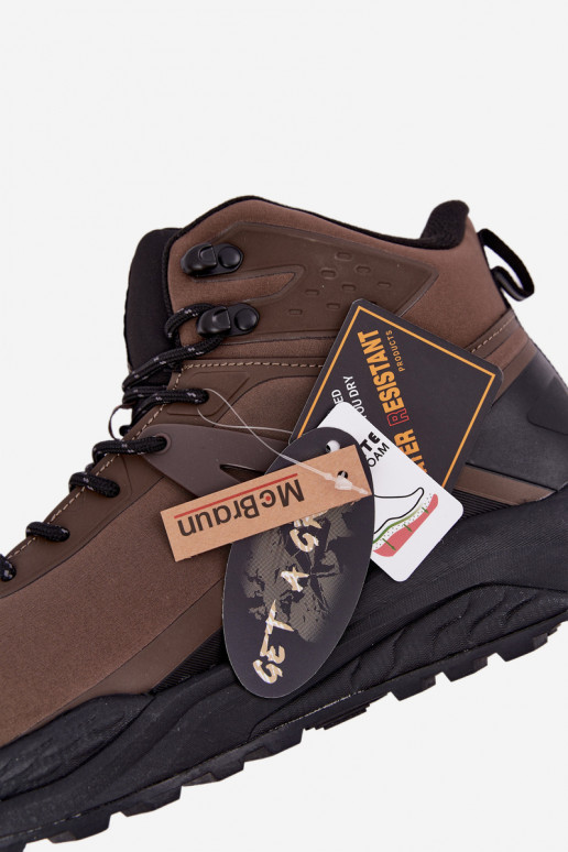 Ocieplane buty trekkingowe dla mężczyzn wodoodporne w brązowym