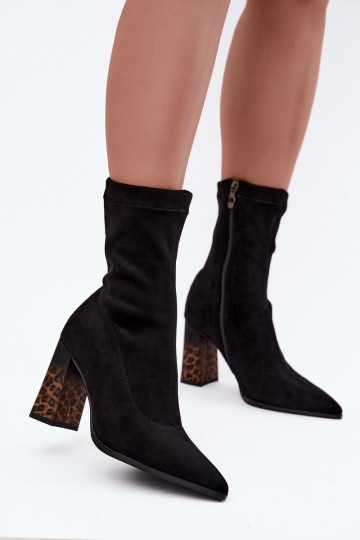 Women's Insulated Patterned Block Heel Ankle Boots Tirelia 2