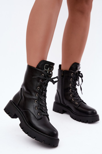 Women's Insulated Work Boots with Embellishment on the Tongue Black Falira 2