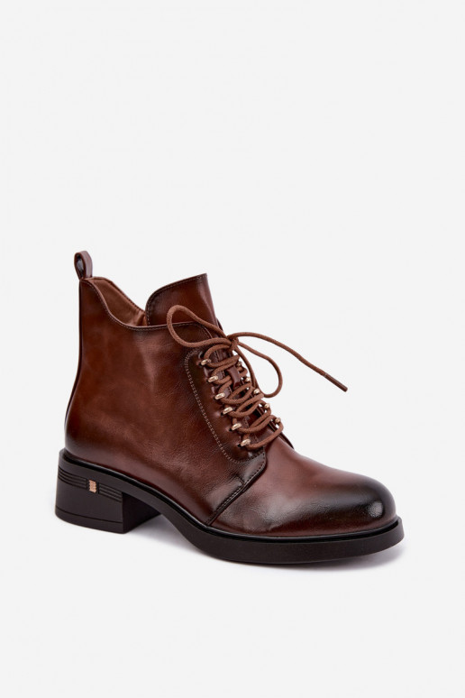 Warm ankle boots, brown