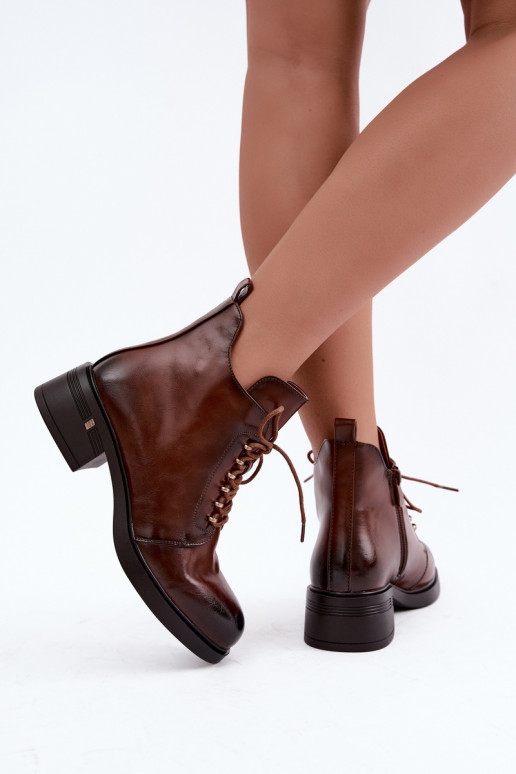 Warm ankle boots, brown