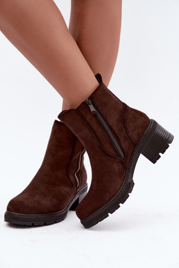 Women's Insulated Heeled Boots S.Barski HY62-8101 Chocolate 2