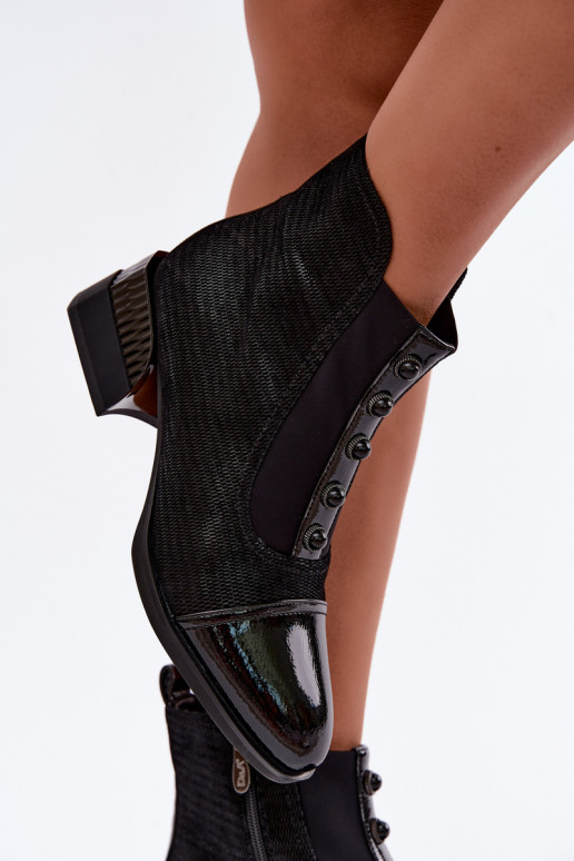 Suede boots with heels insulated D&A CR62-3188 black