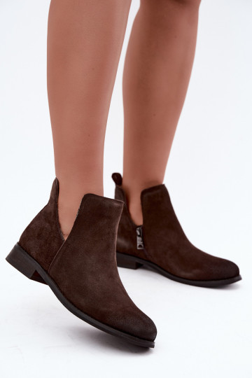 Leather Suede Ankle Boots Vinceza 133142 Chocolate Brown 2