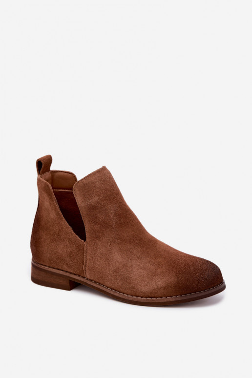 Suede boots with cut-outs Vinceza 133142 brown