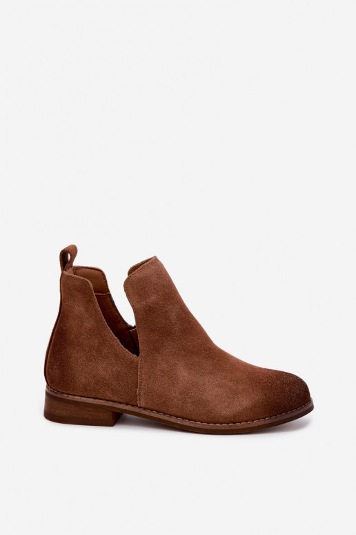 Suede boots with cut-outs Vinceza 133142 brown