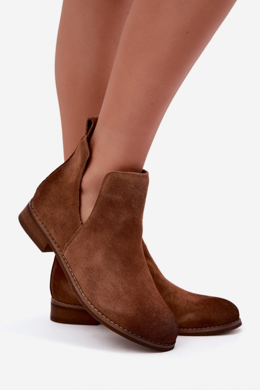 Leather Suede Ankle Boots Vinceza 133142 Light Brown
