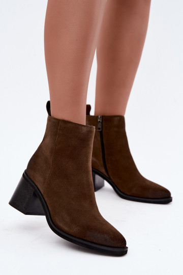 Insulated ankle boots with heels Vinceza 133100 khaki