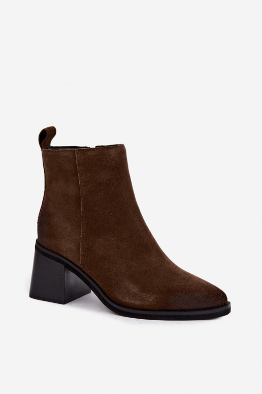 Insulated ankle boots with heels Vinceza 133100 khaki