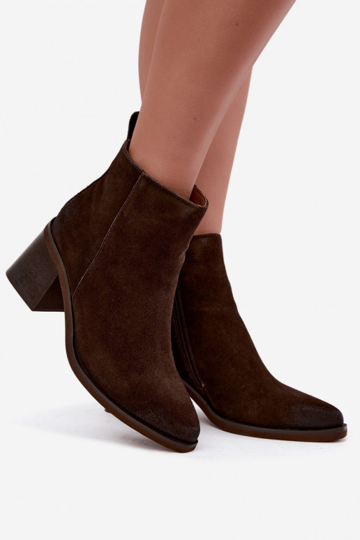 Leather Insulated Heel Boots Vinceza 133100 Chocolate Brown