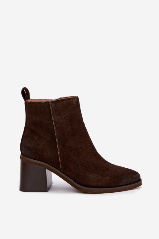 Leather Insulated Heel Boots Vinceza 133100 Chocolate Brown