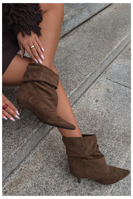 Chaki slip-on ankle boots with heels Loralia