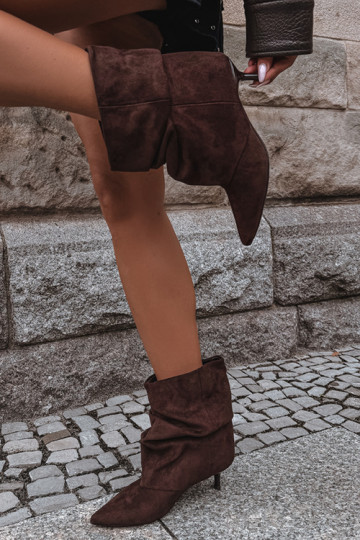 Slip-on ankle boots with heels made of faux suede Loralia 2