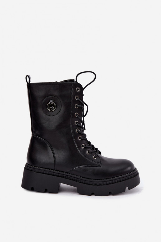 Warm black women's ankle boots Livela