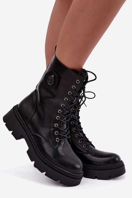 Warm black women's ankle boots Livela