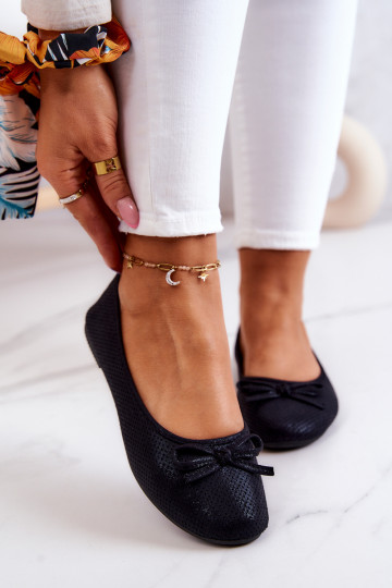 Classic ballerinas with contoured insole Fimme in black color 2