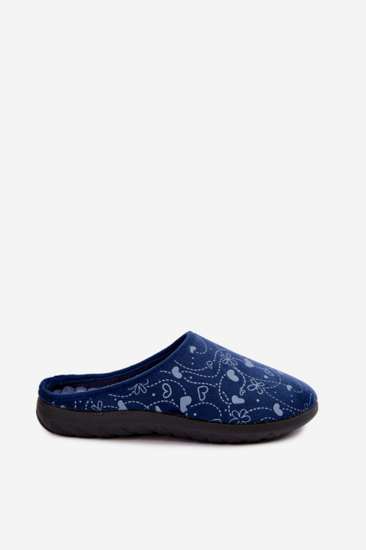 Dark blue women's slippers with patterns Inblu ET000041