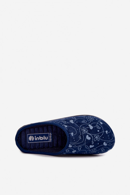 Dark blue women's slippers with patterns Inblu ET000041