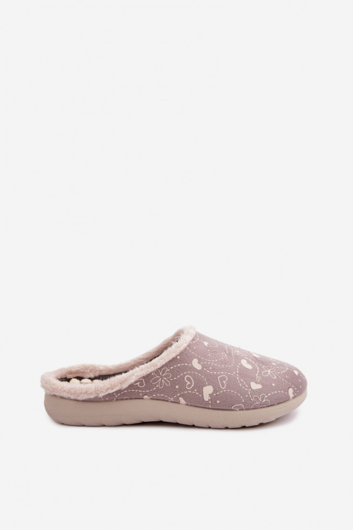 Gray women's slippers with patterns Inblu ET000041