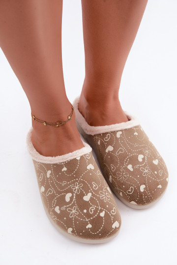 Green women's slippers with patterns Inblu ET000041