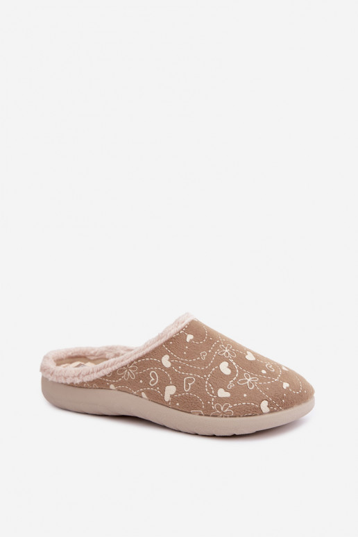 Green women's slippers with patterns Inblu ET000041