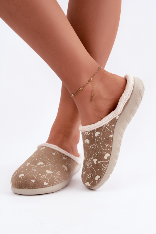 Green women's slippers with patterns Inblu ET000041