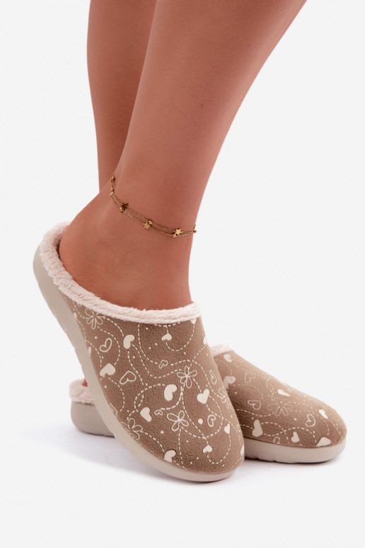 Green women's slippers with patterns Inblu ET000041