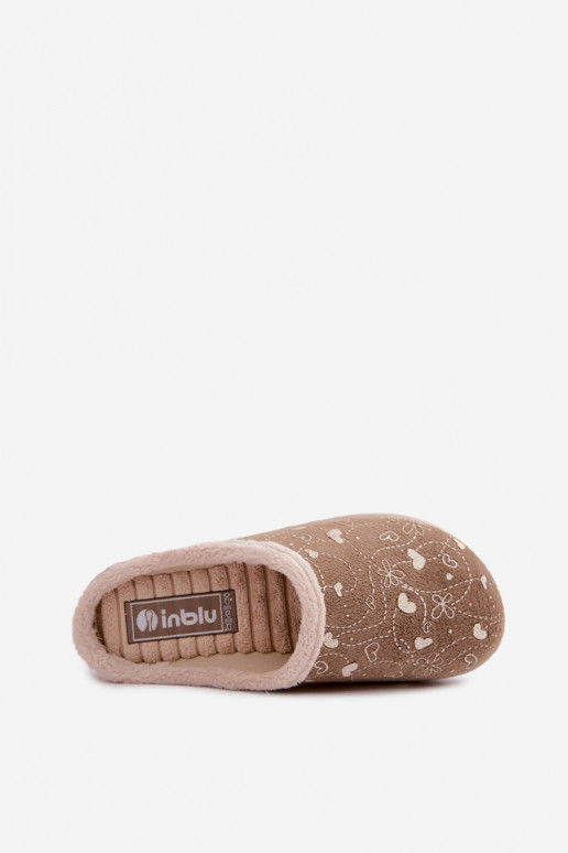 Green women's slippers with patterns Inblu ET000041