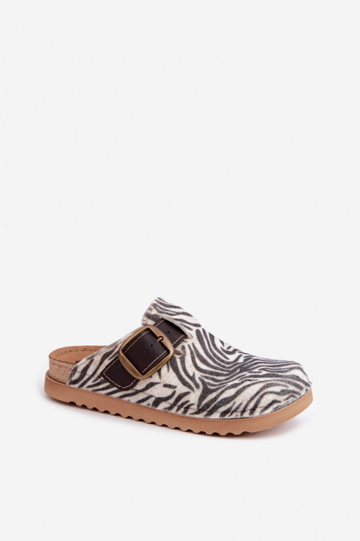 Zebra women's clogs with buckles DJ000016