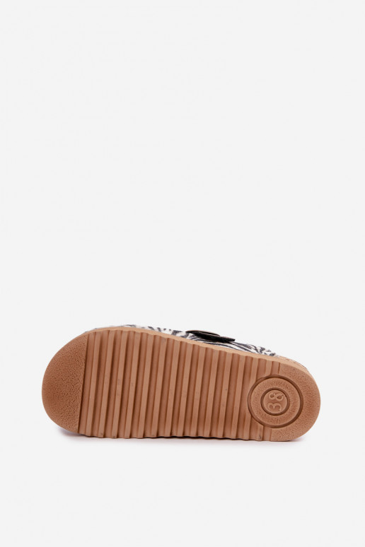 Zebra women's clogs with buckles DJ000016