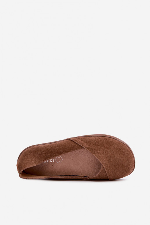 Barefoot ballet flats in faux suede in brown Mirelia