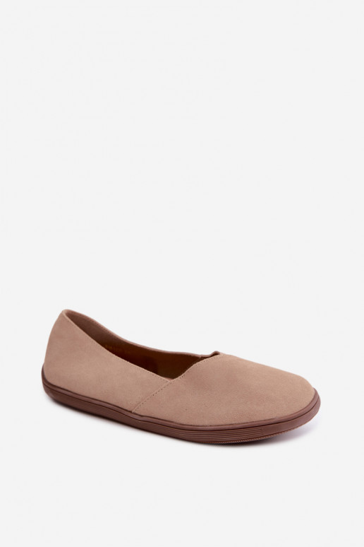 Warm women's ballerinas made of faux suede Mirelia