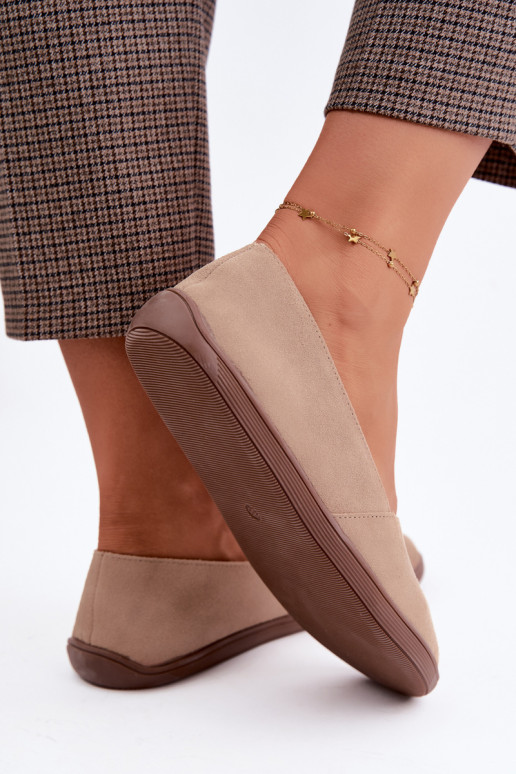 Warm women's ballerinas made of faux suede Mirelia