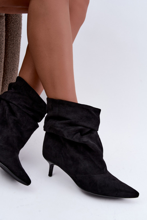 Slip-on ankle boots with heels in black Loralia
