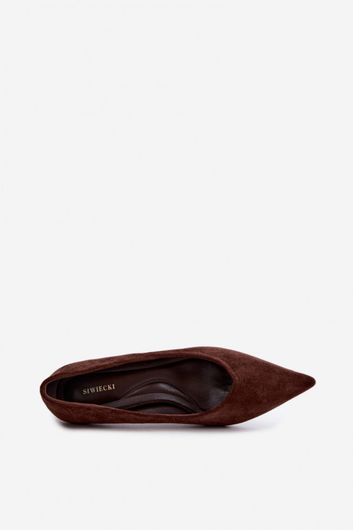 Pointed toe shoes in chocolate color Tadela