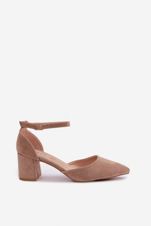 Heeled shoes with straps in sand color Olenae
