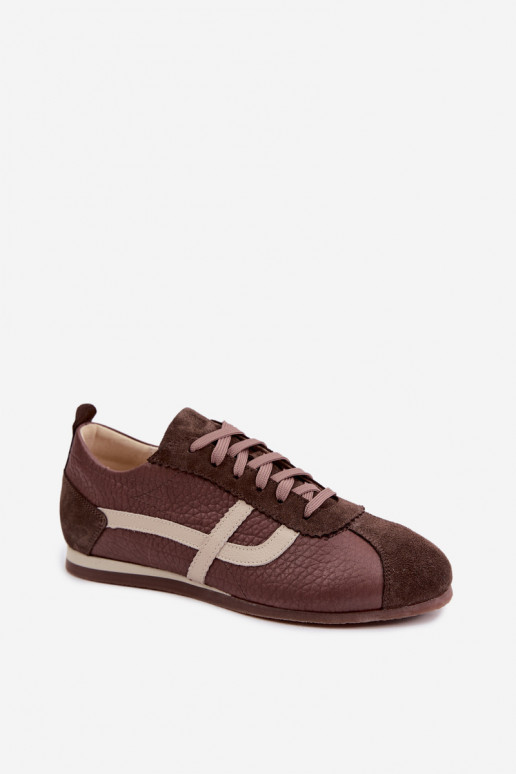 Sneakers in faux suede in chocolate color Zazoo N1402S2